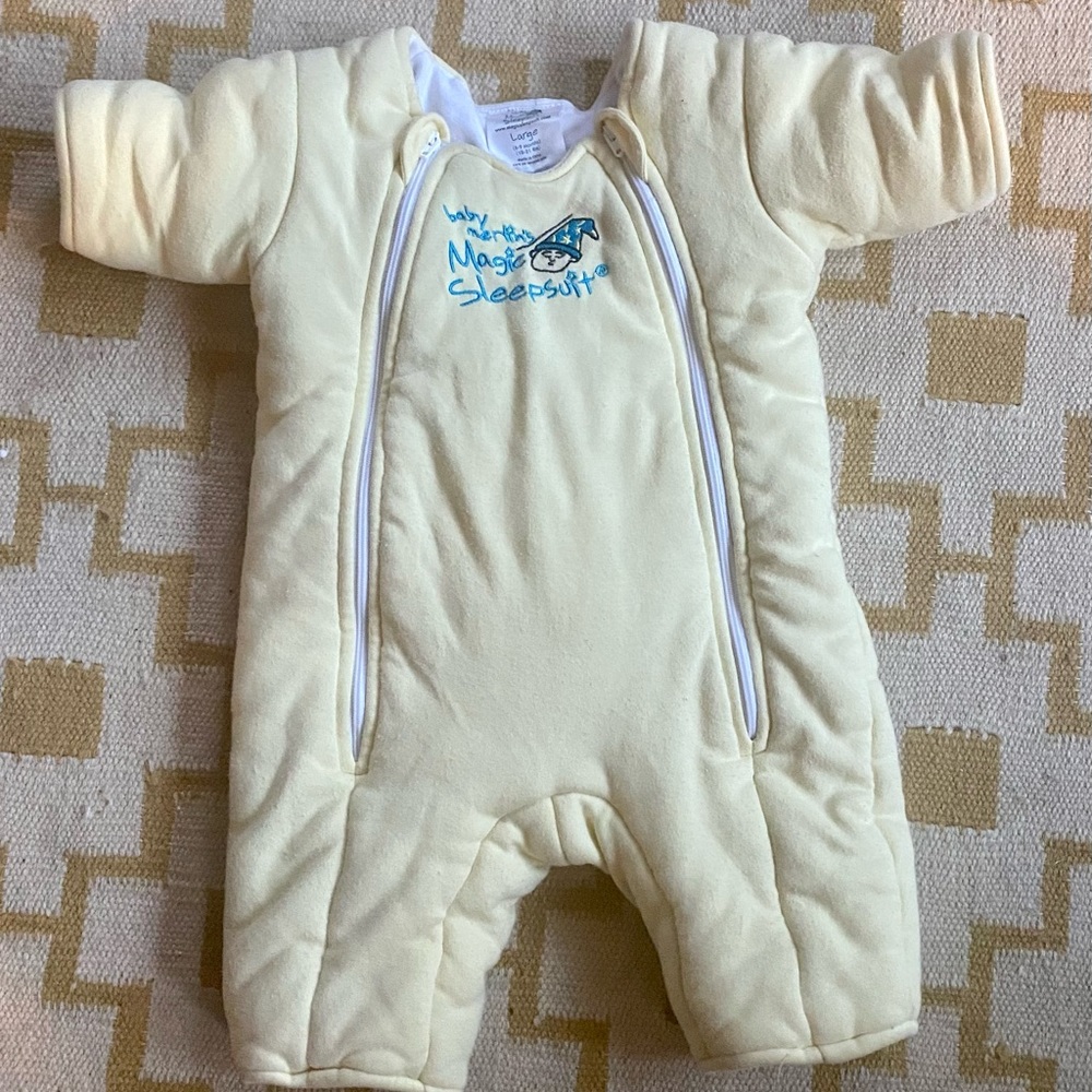 Baby Merlin's Magic Sleepsuit, Large, 6-9 Months, Cotton, Cream